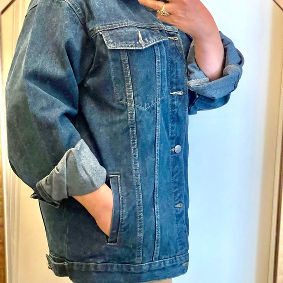 New blue denim unisex jacket size XL - Picture 2 of 9